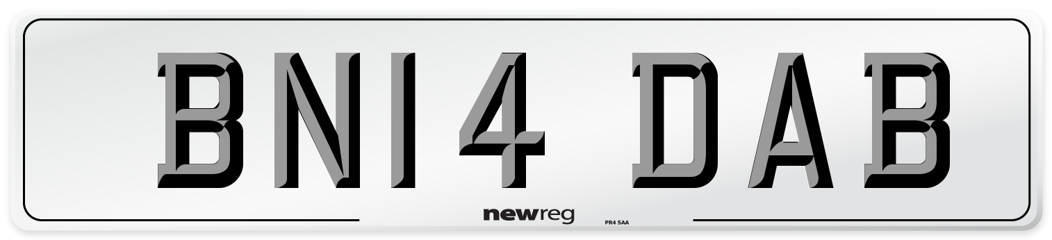 BN14 DAB Number Plate from New Reg